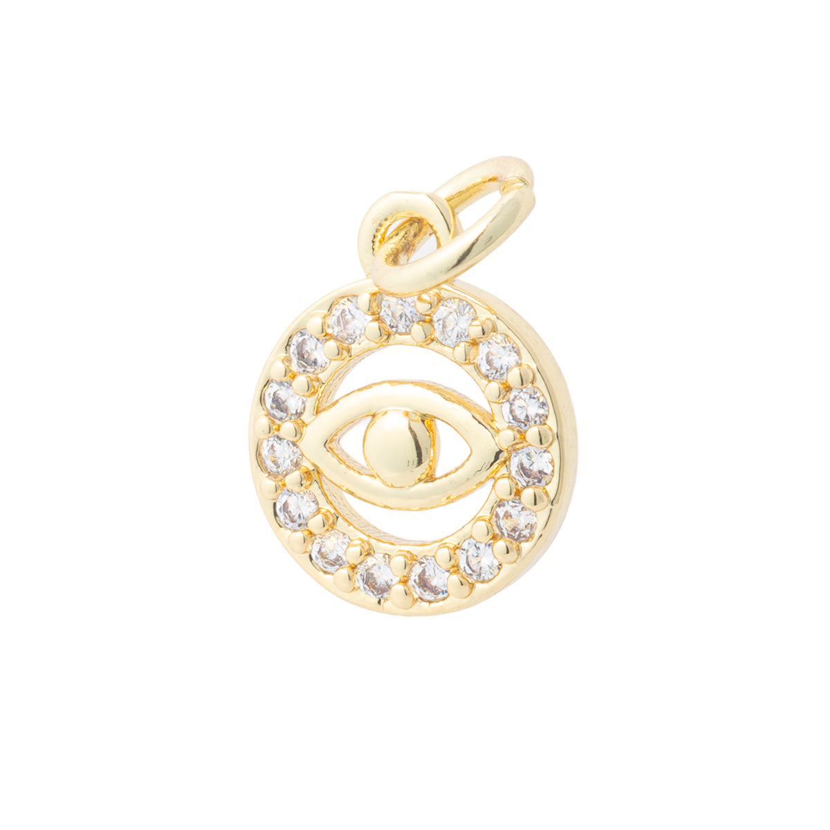 Dije Ojo Circular con Circonia 11.5x9mm Plateado