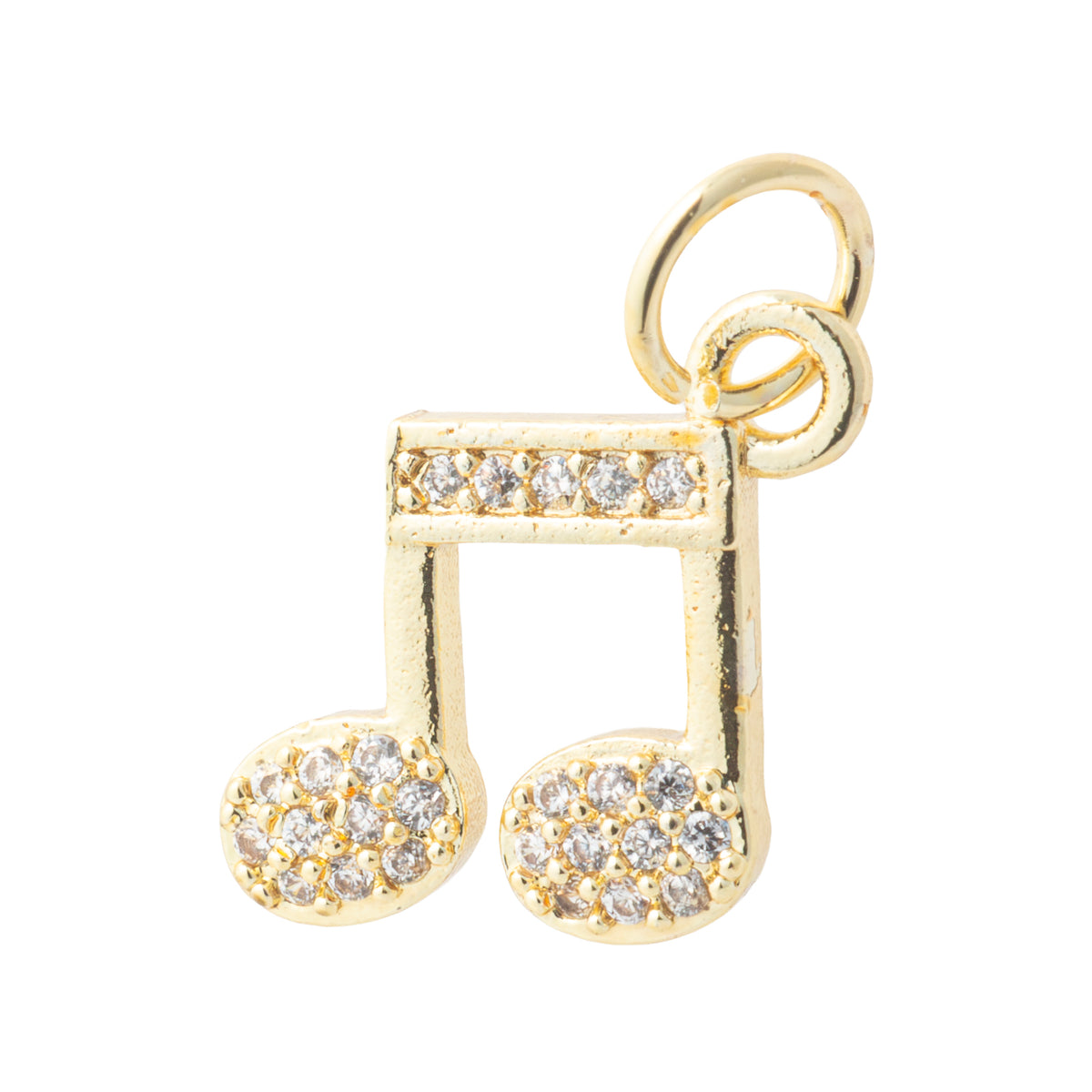 Dije Nota Musical con Circonia 12x13mm Dorado