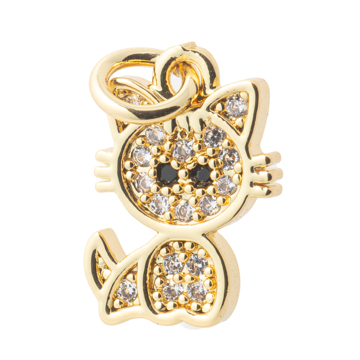 Dije Gato con Circonia 13x9mm Dorado