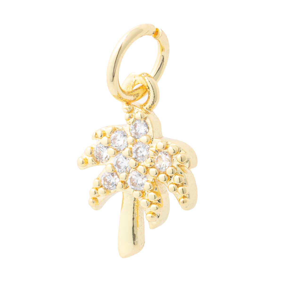 Dije Palmera con Circonia 12x8mm Dorado