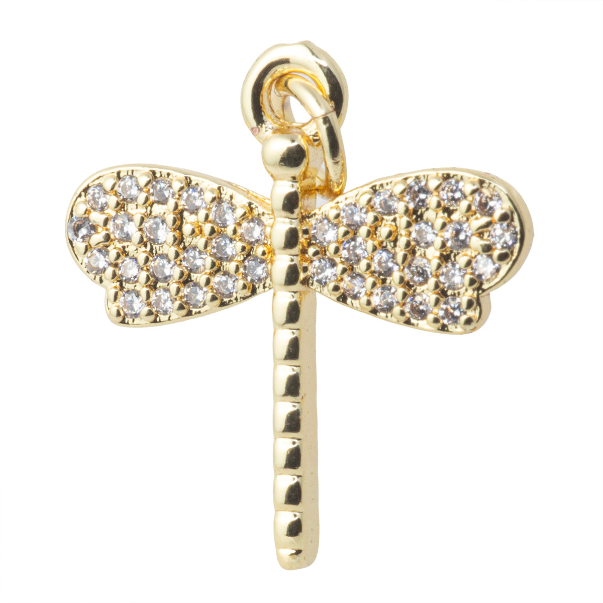 Dije Libélula con Circonia Micromontada 19.5x18mm Dorado