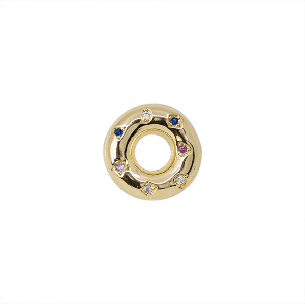 Separador Dona con Circonia 14x14mm Multicolor