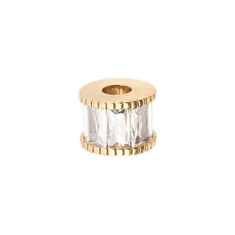Separador Chapa con Baguette Cilindro 5x7mm Dorado
