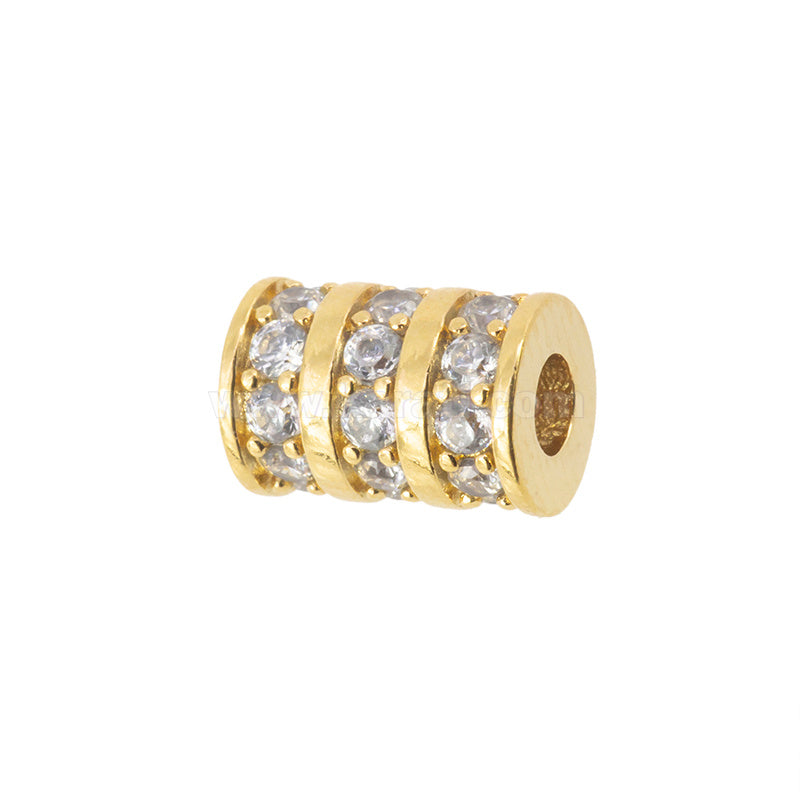 Separador Chapa con Circonia Cilindro 8x5.5mm Dorado