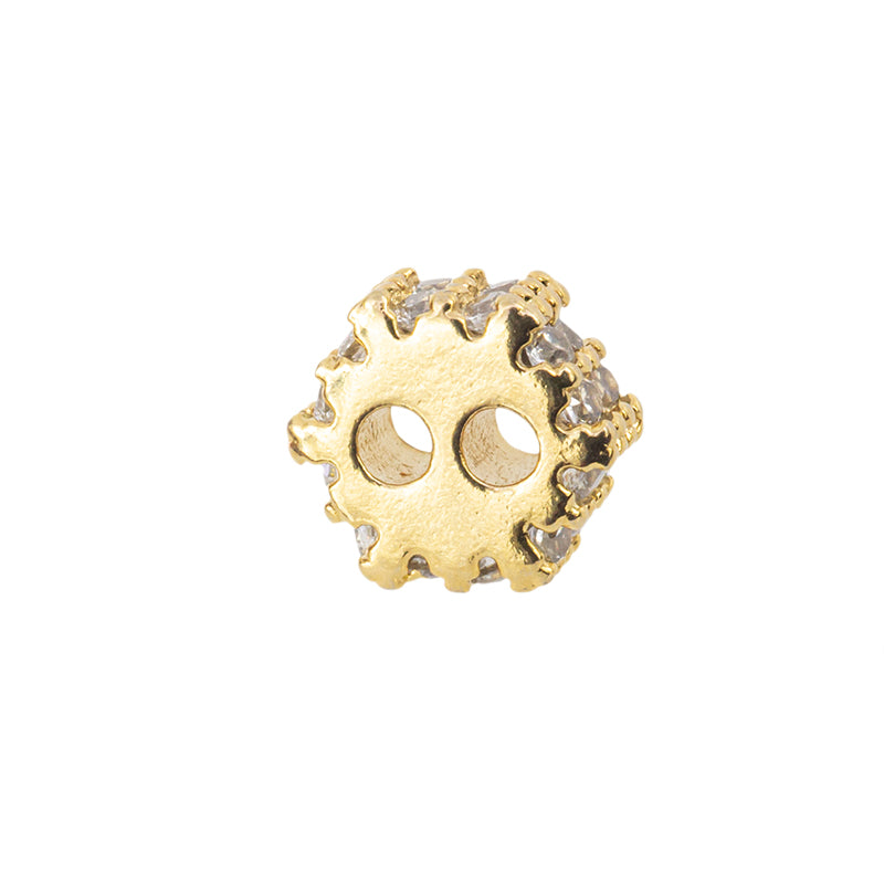 Separador Chapa con Circonia Hexagono 3x7mm Dorado