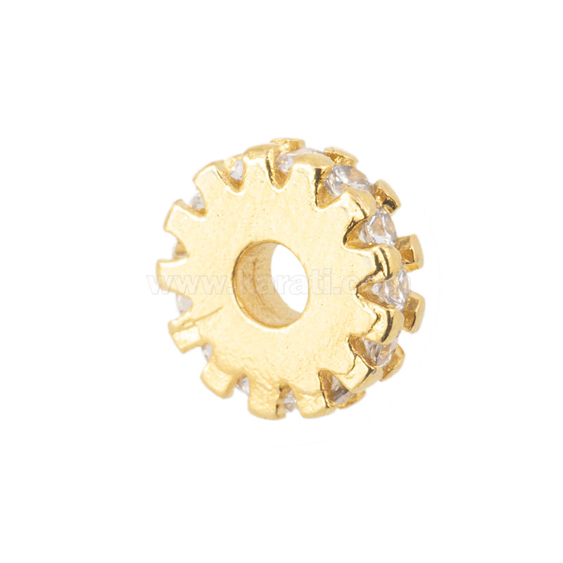 Separador Chapa con Circonia Rondela 2x8mm Dorado