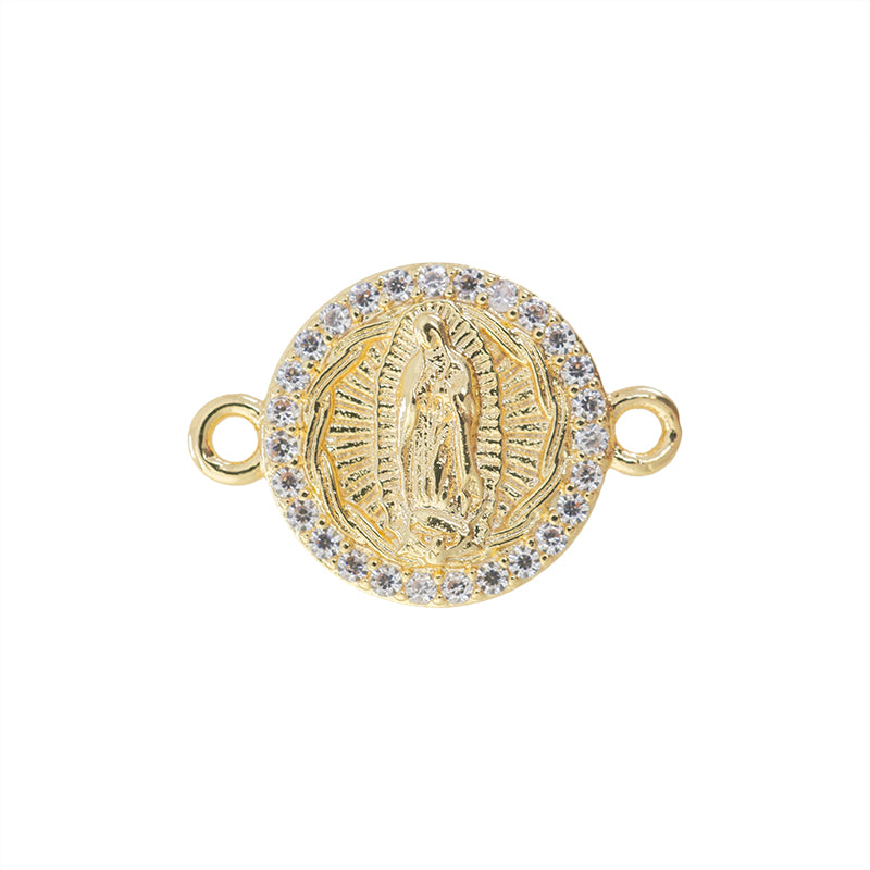 Separador Chapa con Circonia Virgen de Guadalupe 17x12mm Dorado