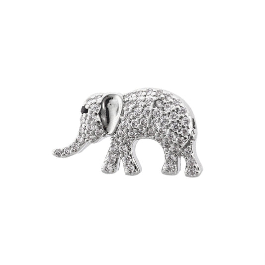 Separador Chapa con Circonia Elefante 11x18.7mm Plateado