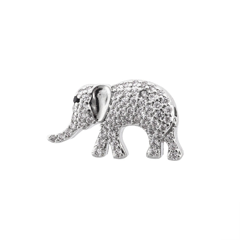 Separador Chapa con Circonia Elefante 11x18.7mm Plateado