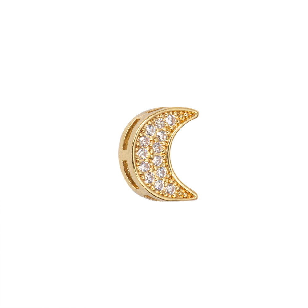 Separador Chapa Luna con Circonia 10x8mm Dorado