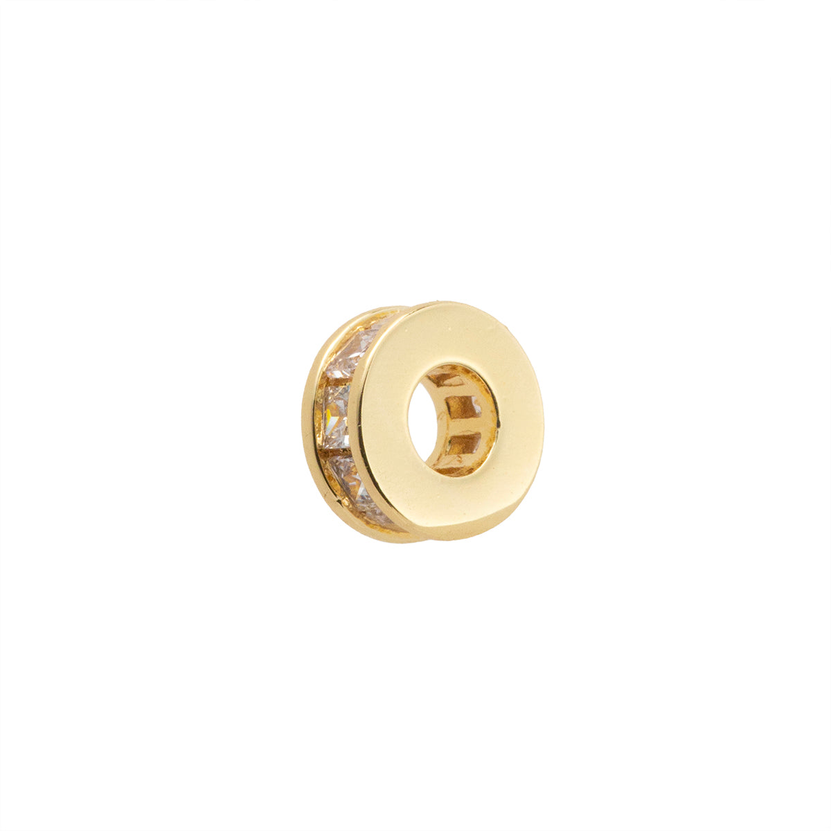 Separador Róndela con Circonia 3.2x7.7mm Dorado