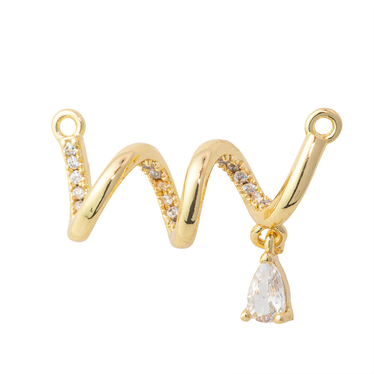 Separador Espiral con Circonia 24x13mm Dorado