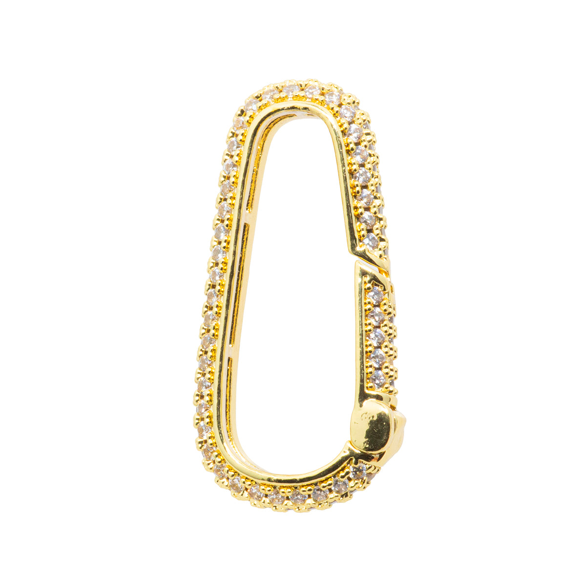 Broche con Circonia 26.5x13mm Dorado