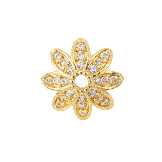 Capuchon Chapa con Circonia Petalos 9.5mm Dorado
