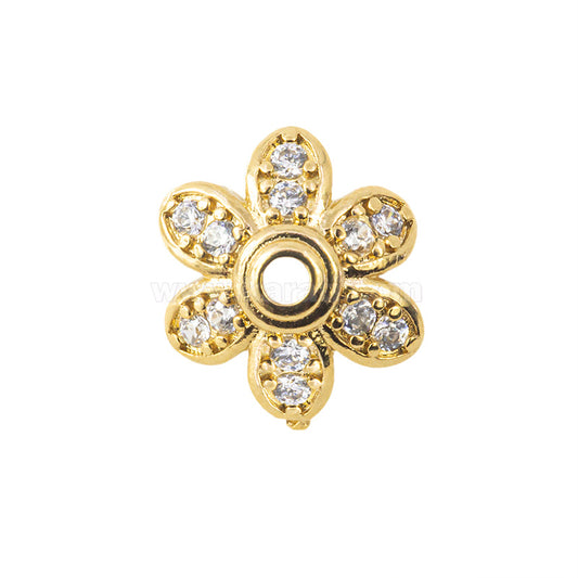 Capuchon Chapa con Circonia Petalos 9mm Dorado