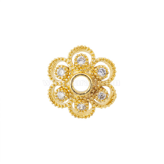 Capuchon Chapa con Circonia Petalos 10mm Dorado