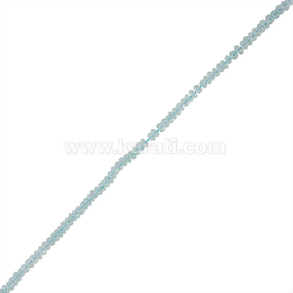 PF Aguamarina Róndela Facetada 2x3.5mm Azul