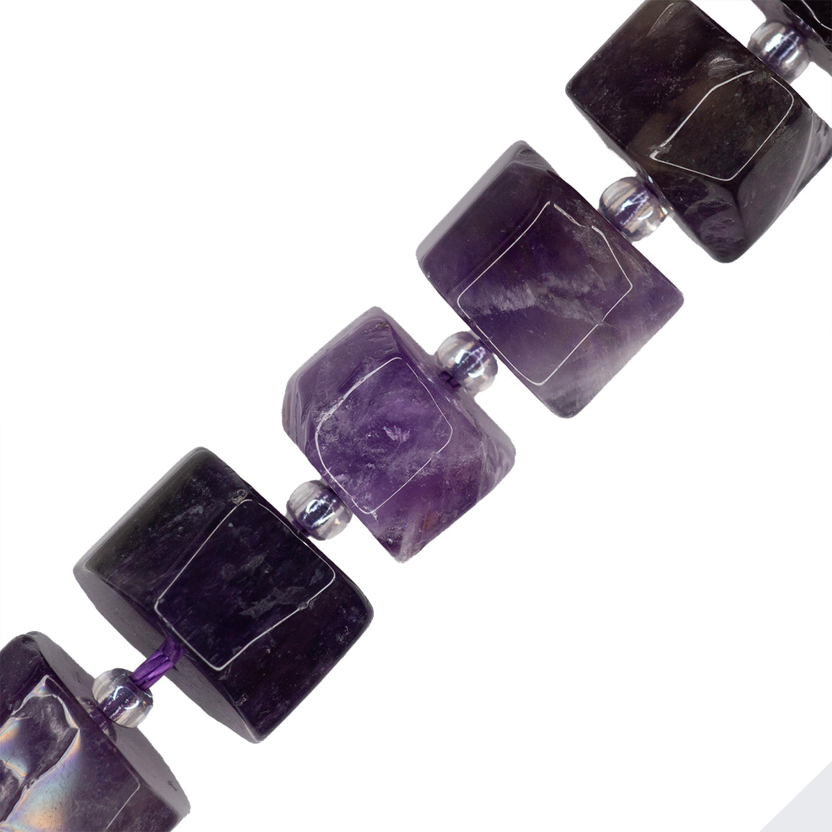 Amatista Róndela Facetada Irregular 7-9x10-13mm Morado