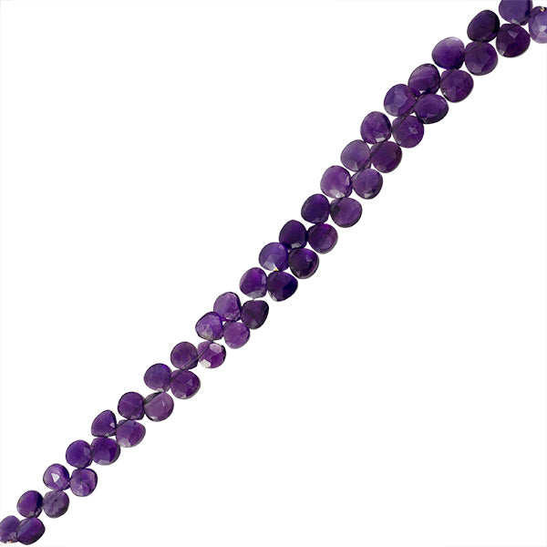 PF Amatista Gota Plana Facetada 7mm Morado