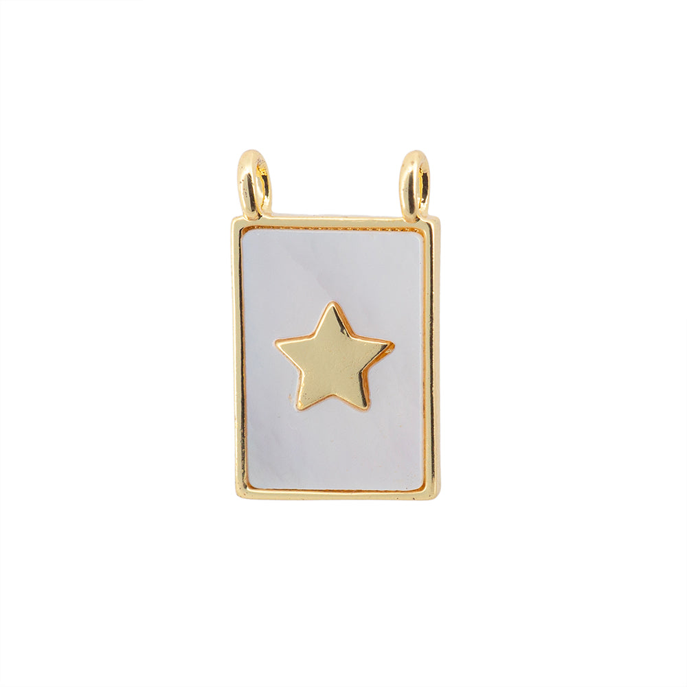 Dije Estrella con Madre Perla 18x11mm Dorado