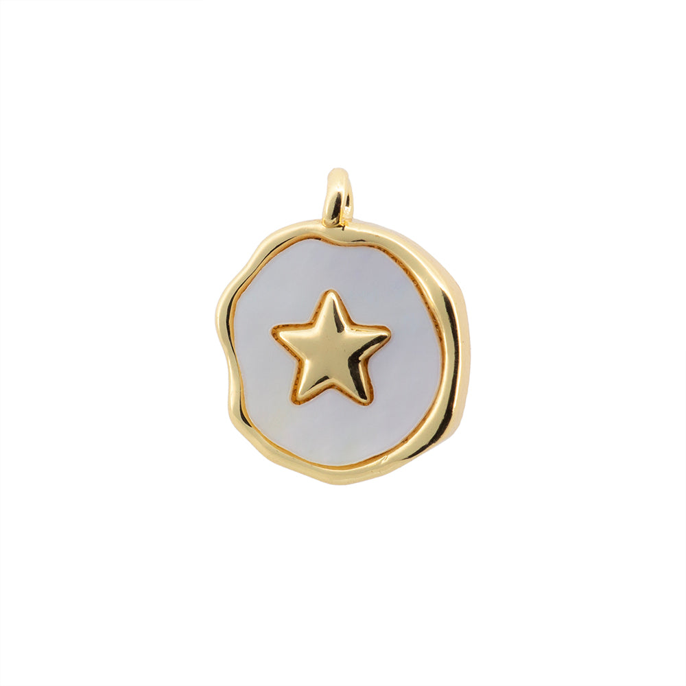 Dije Estrella con Madre Perla 14.5x11.5mm Dorado