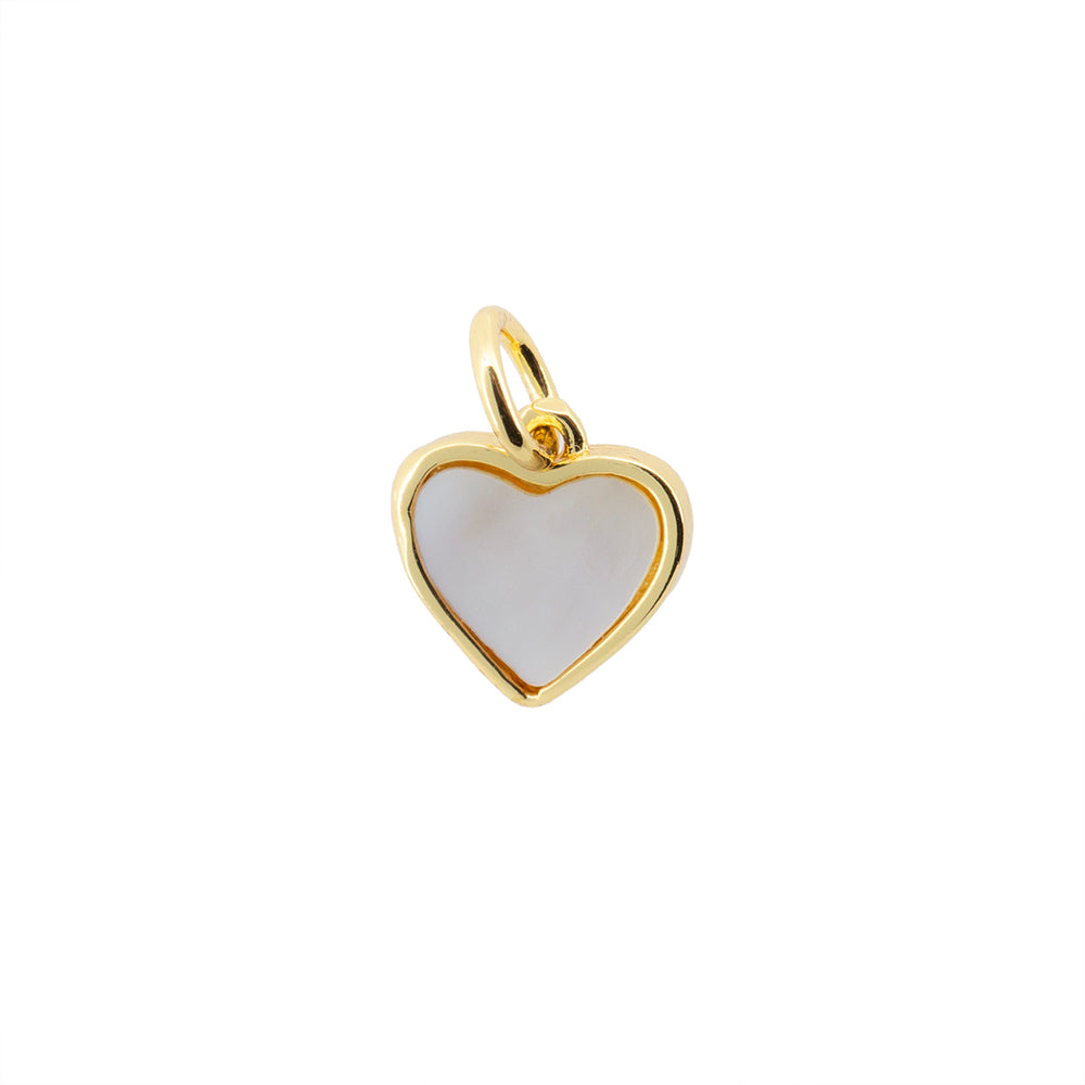 Dije Corazón con Madre Perla 9x8.5mm Dorado