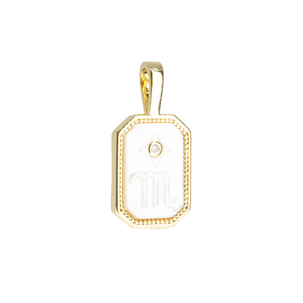 Dije Signo Escorpio con Madre Perla 20x10mm Dorado