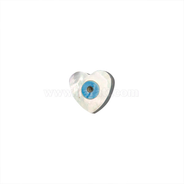 Separador Madre Corazón Ojo Perforación Horizontal 10.1x10.2mm Blanco