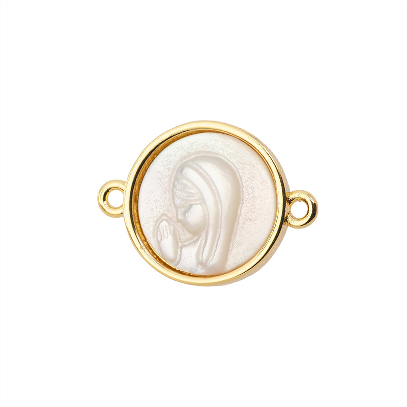 Separador Madre Perla Virgen 19x13.8mm Dorado
