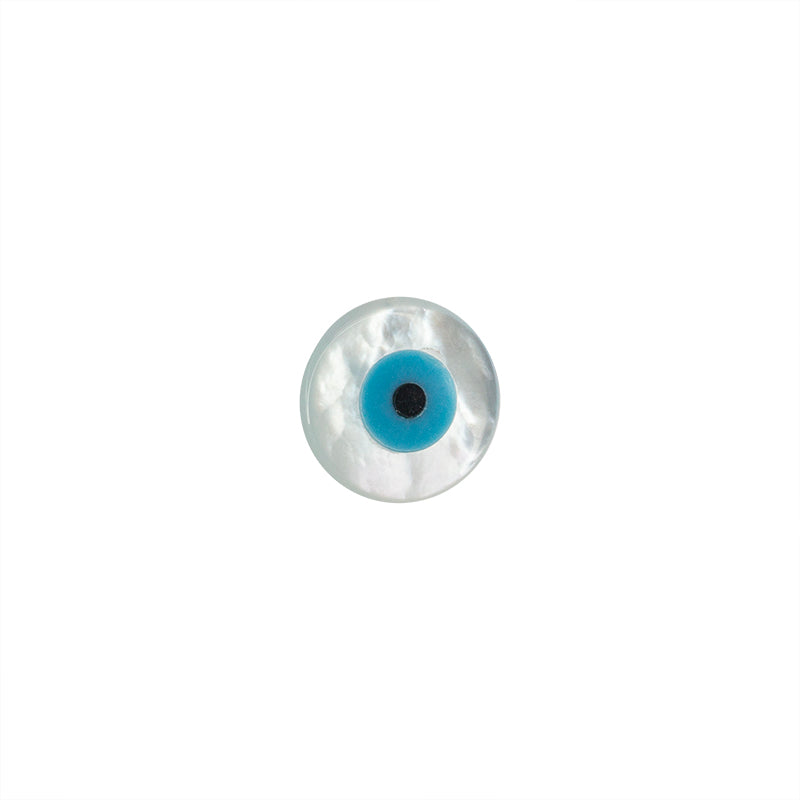 Separador Madre Perla Luneta con Ojo Turco 12mm Blanco