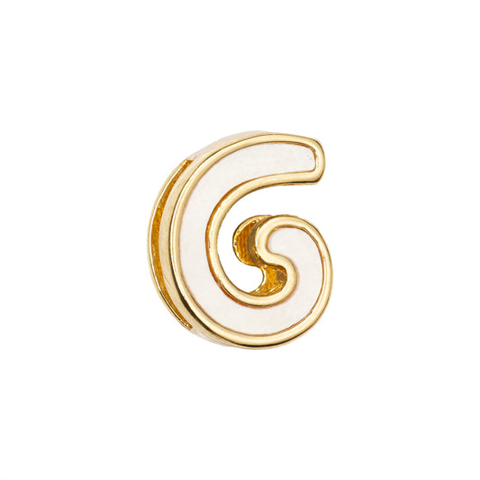 Separador Chapa con Madre Perla Letra G 10x14mm Dorado