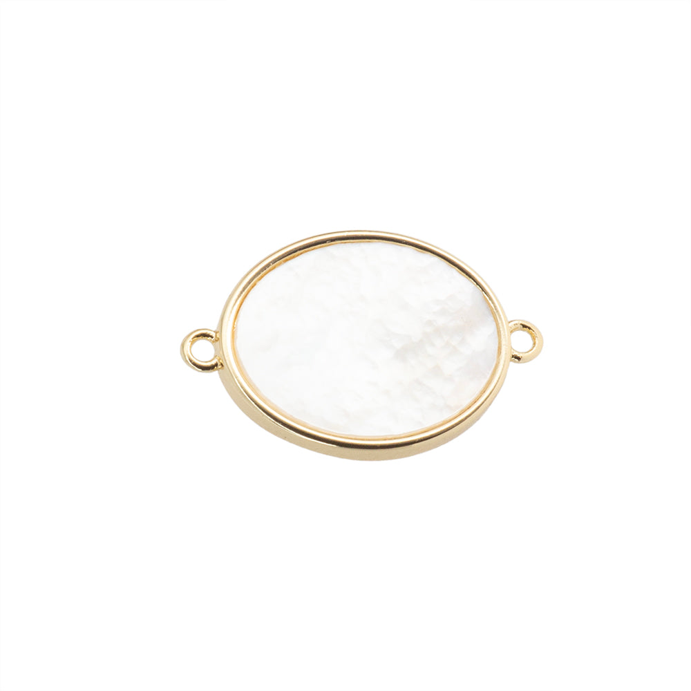 Separador Oval con Madre Perla 16.5x10.7mm Dorado