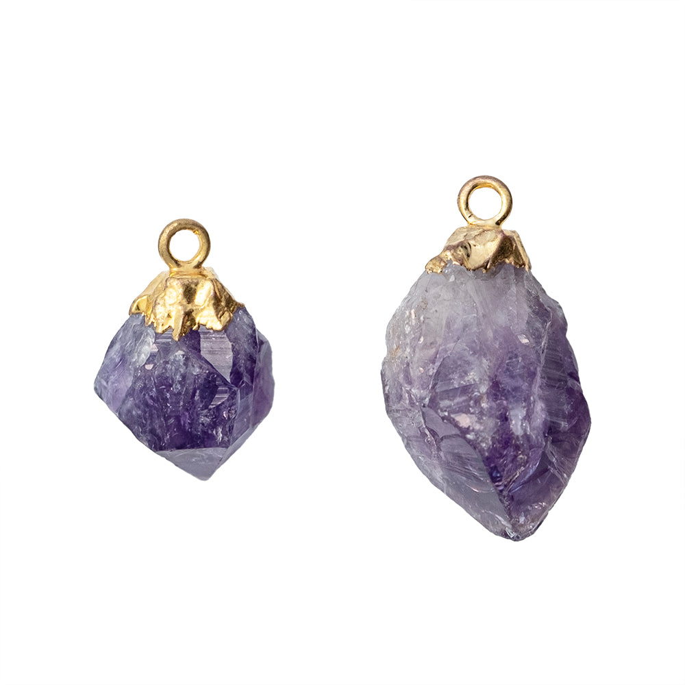 Dije Cuarzo Rustico 20x11mm Morado