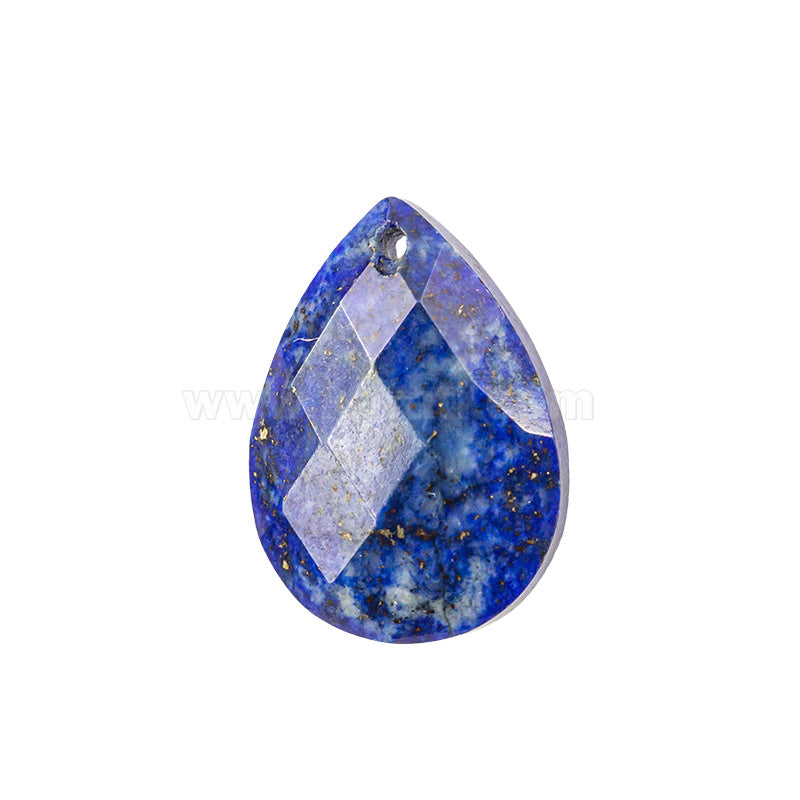 Dije Piedra Lapislázuli Gota Facetada Plana 18x13mm Azul