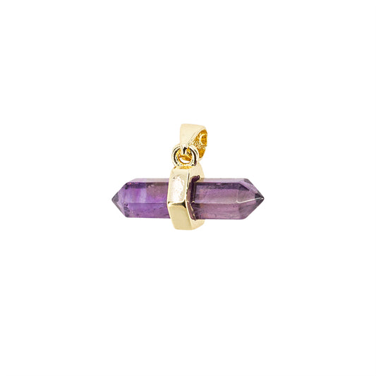 Dije Péndulo Amatista 9x16mm Dorado