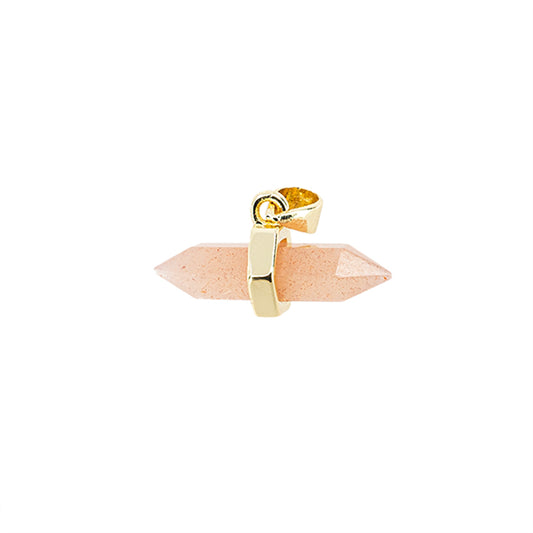 Dije Péndulo Piedra Sol 9x16mm Dorado