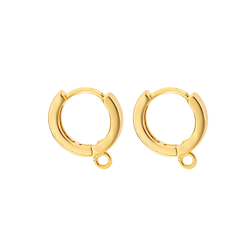 Arracadas Chapa Redonda con Argolla 12.8x12mm Dorado