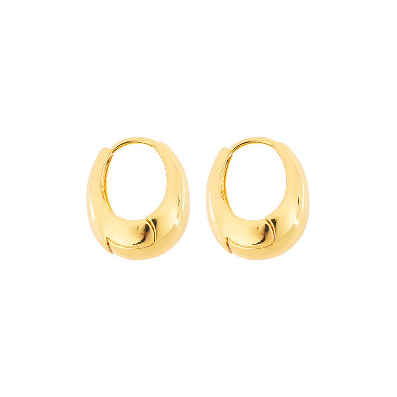 Arracadas Chapa Oval 16.6x14mm Dorado