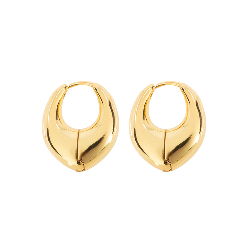 Arracadas Chapa Oval 18.7x15.7mm Dorado