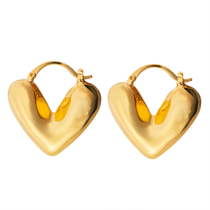 Arracadas Chapa Corazon 29x28mm Dorado