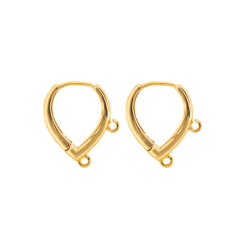 Arracadas Chapa Gota con Argolla 15.50x12mm Dorado