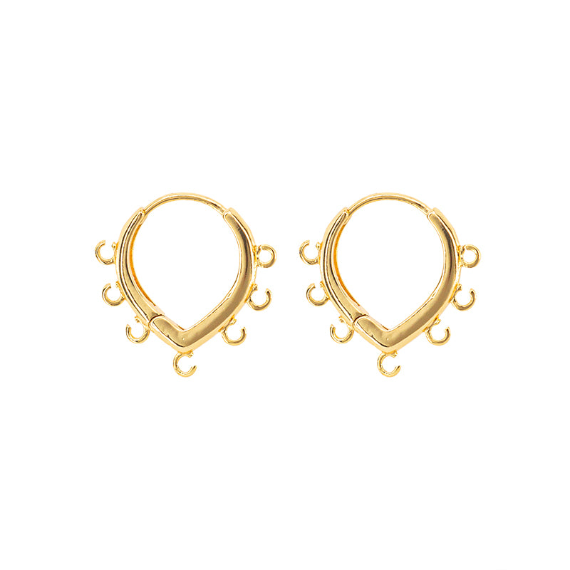 Arracadas Chapa Gota con 7 Argollas 17.50x18mm Dorado