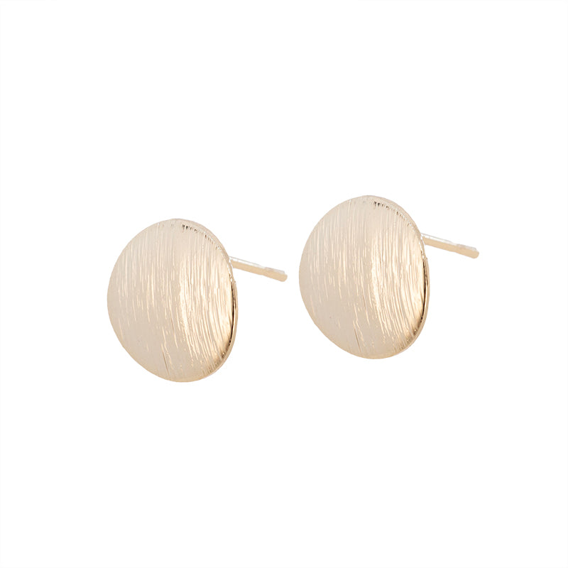 Aretes Chapa Redondo con Argolla 10mm Dorado