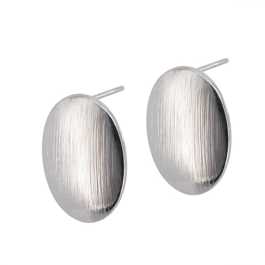 Aretes Oval con Argolla 16.4x12.6mm Plateado