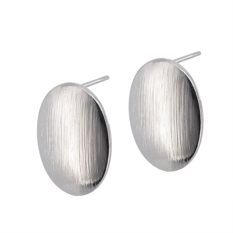 Aretes Oval con Argolla 16.4x12.6mm Plateado