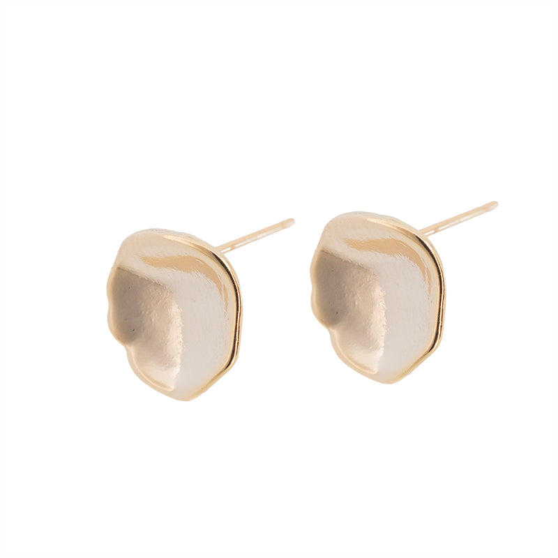 Aretes Chapa Oval con Argolla 12x10mm Dorado