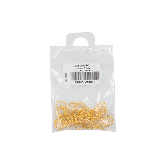 Argolla Sencilla 8x1.2mm Dorado Brillante