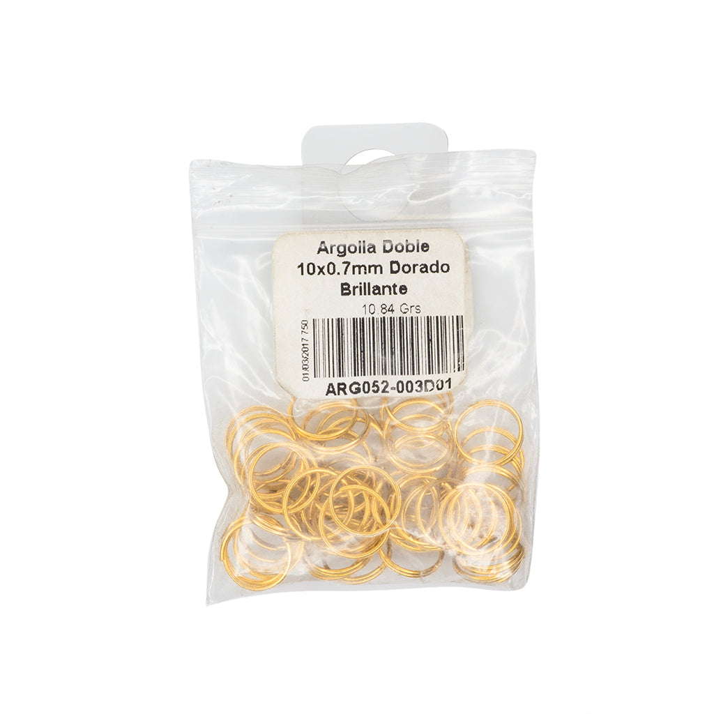 Argolla Doble 10x0.7mm Dorado Brillante