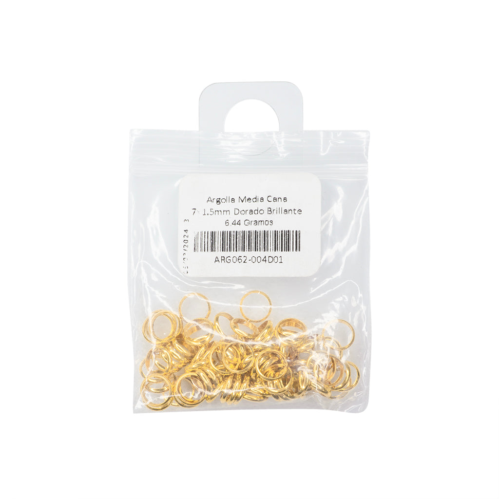 Argolla Media Cana 7x1.5mm Dorado Brillante