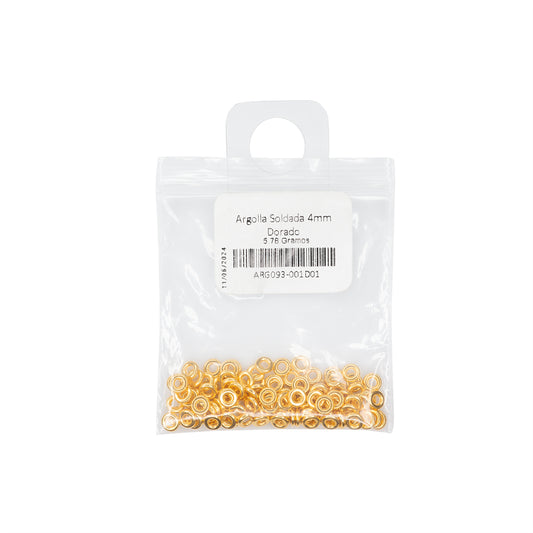 Argolla Soldada 4mm Dorado